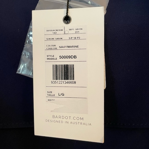 Women Ruffled Off,The,Shoulder Bodycon Dress, Navy size US 10/L - Picture 9 of 9